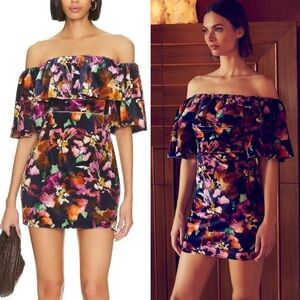 NWT | Revolve x Misa | Annetta Velvet Floral Mini Dress in Libra Fleur | Sz 8